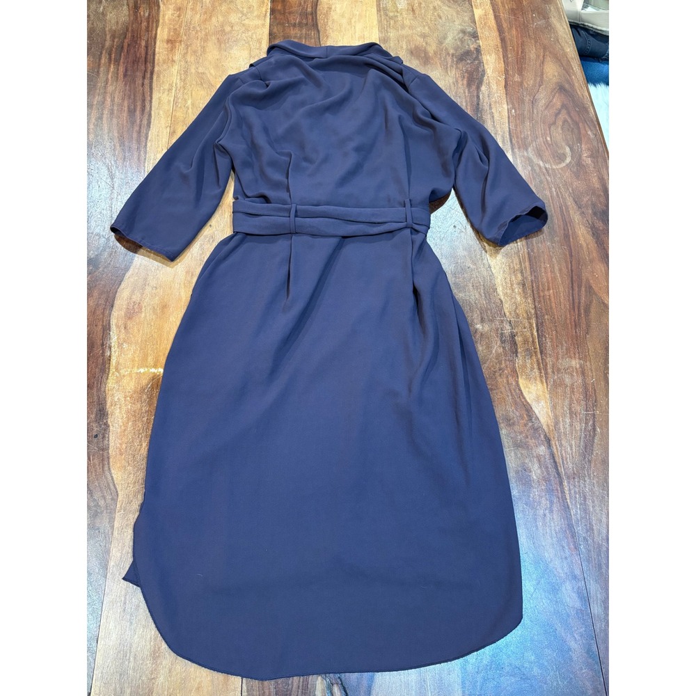 Wilfred Aritzia purple wrap dress shawl collar high low hem size 4 Plum Crepe - Picture 7 of 11